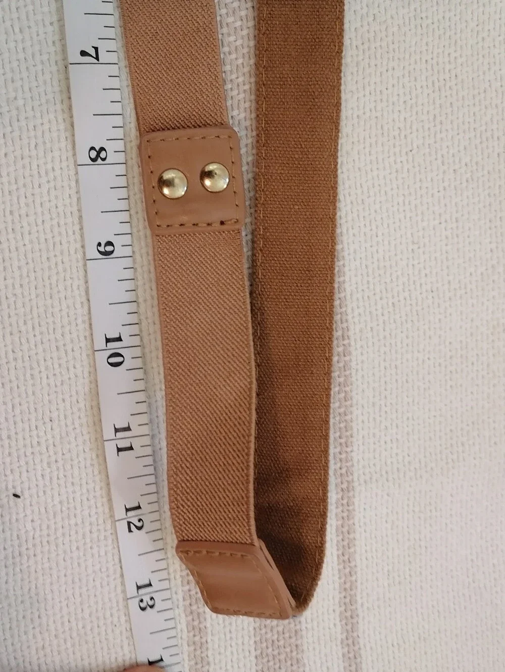 Stretch Elastic Sweater Belt with Metallic Accent - Beige
